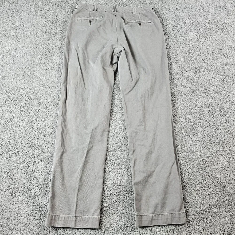 Polo Ralph Lauren Pants Mens 34x32 Gray Chino Classic Fit Flat Front Casual Prep